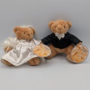 Cherished Teddies Bride Groom Plush Wedding Bears Set 2002, Vintage Plush Bears